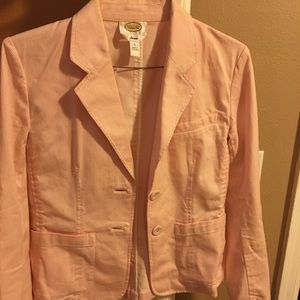 Talbots pink seersucker spring jacket
